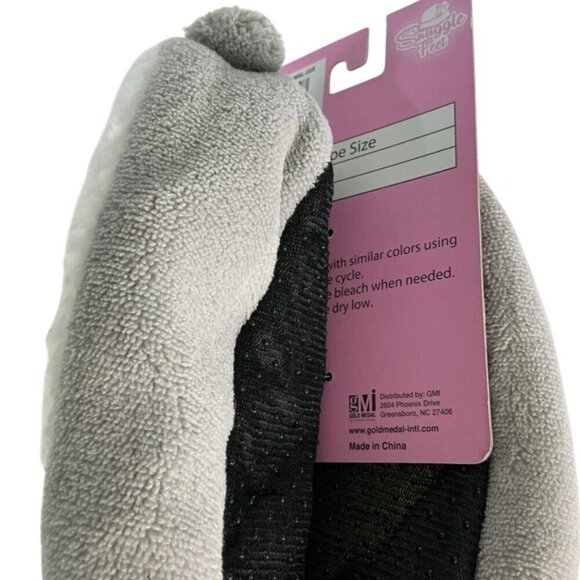 Snuggle Feet Cat Slippers Gray Fleece Lined Women’s Size Large - Picture 8 of 16